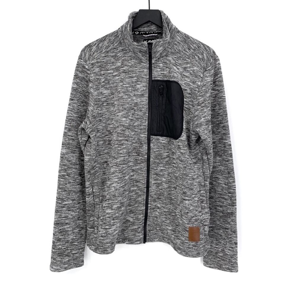 KAVU Full Zip Sweater Jacket Heather Grey M